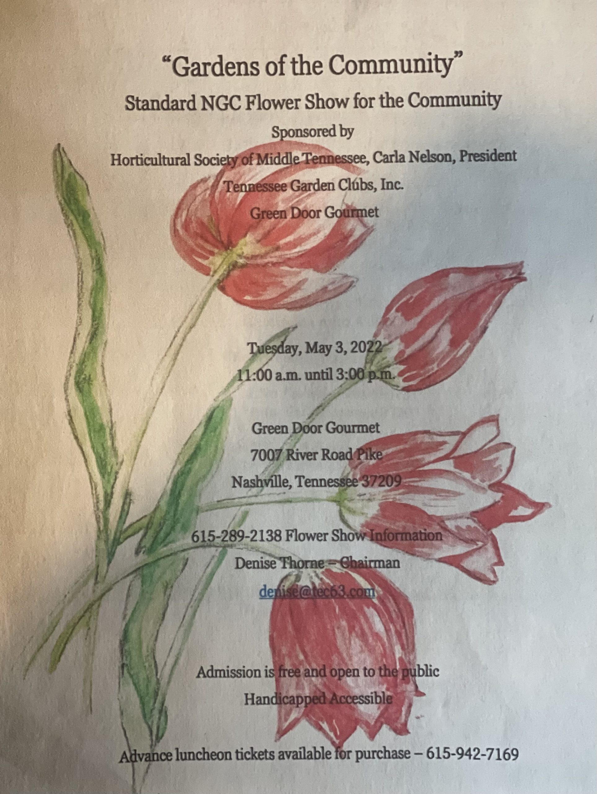 Community Flower Show Brochure